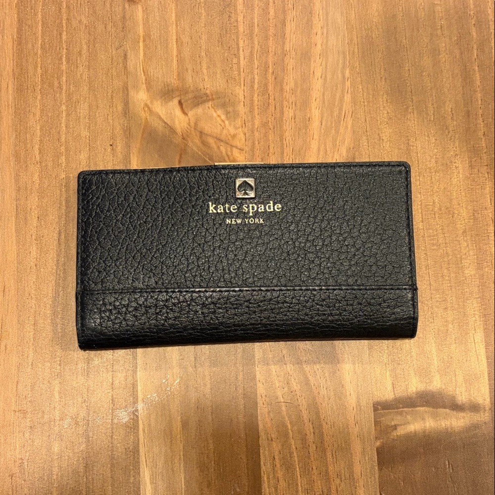 Kate Spade Black Snap Bifold Wallet